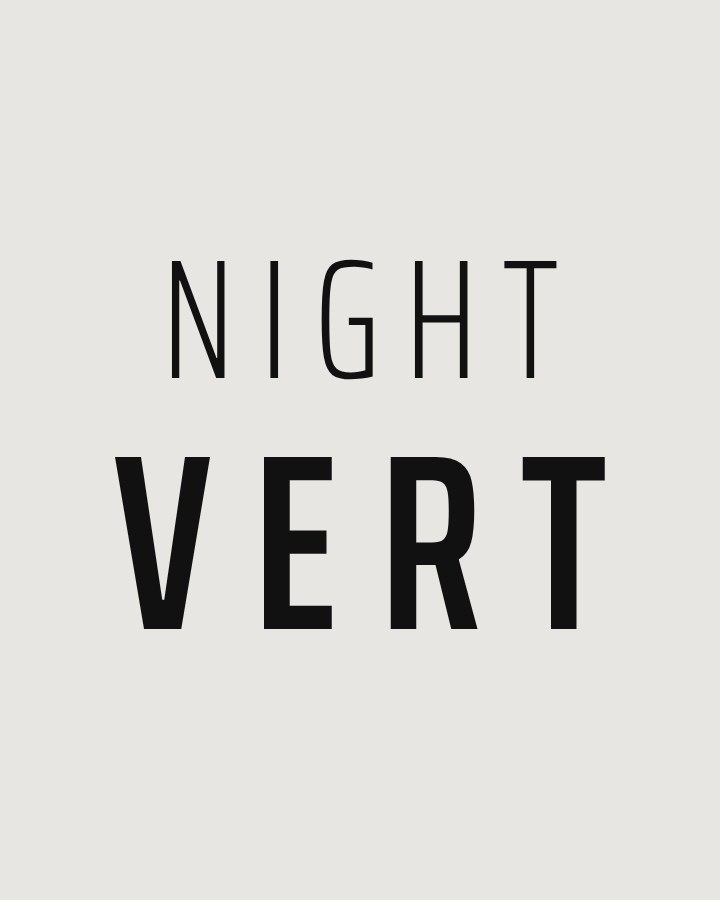 NIGHT over VERT, printed on a tee